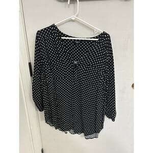 Torrid Harper 3/4 length Black with White Polka Dots size 2x